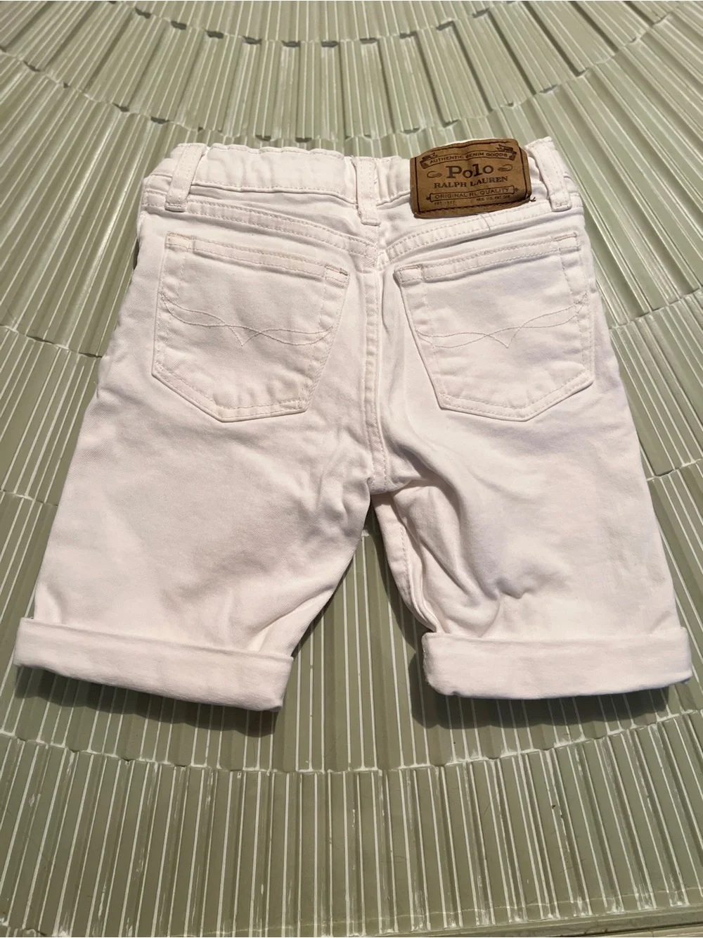 Ralph Lauren White Rolled-Hem Kids Shorts